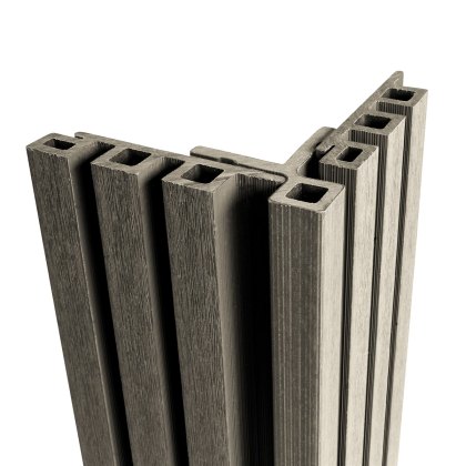 Ecoscape Forma - Silver Birch Composite Slatted Cladding Corner Trim Ecoscape Forma - Silver Birch Composite Slatted Cladding Corner Trim