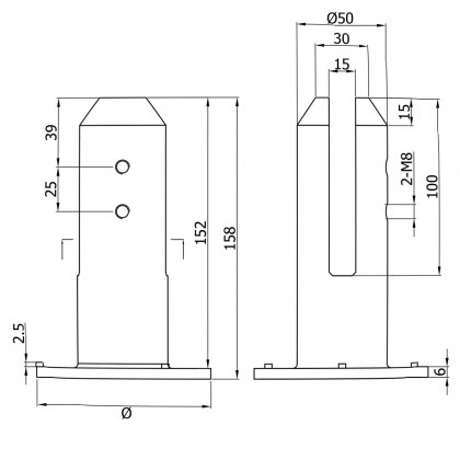 Eazyspigot Round Spigot to suit 12-13.5mm Glass - Duplex Eazyspigot Round Spigot to suit 12-13.5mm Glass - Duplex