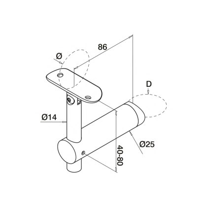 Articulated Offset Post Bracket with Adjustable Saddle to suit 42mm Handrail - Grade 316 Articulated Offset Post Bracket with Adjustable Saddle to suit 42mm Handrail - Grade 316