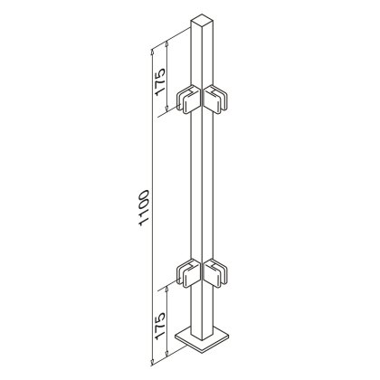 Pre-Assembled Glass Balustrade Square Corner Post with End Cap Pre-Assembled Glass Balustrade Square Corner Post with End Cap