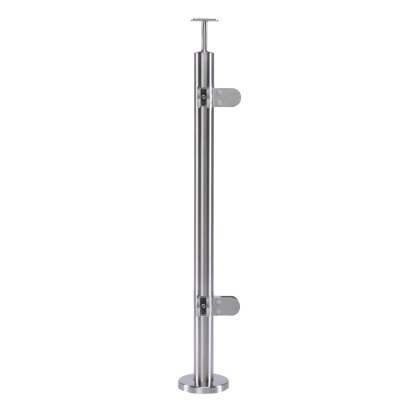 Pre-Assembled Glass Balustrade Round Corner Post with Fixed Handrail Saddle Pre-Assembled Glass Balustrade Round Corner Post with Fixed Handrail Saddle
