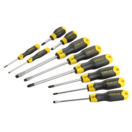 STANLEY - Cushion Grip Screwdriver Set, 10 Piece STANLEY - Cushion Grip Screwdriver Set, 10 Piece