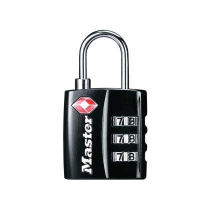 Master Lock - TSA 3-Digit Combination Black Finish 30mm Padlock Master Lock - TSA 3-Digit Combination Black Finish 30mm Padlock