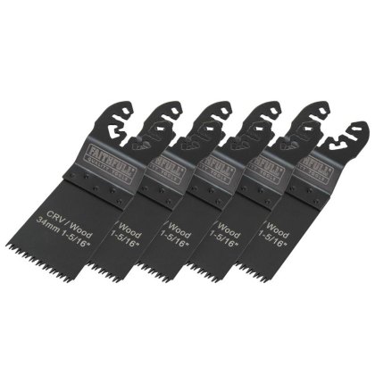 Faithfull - Multi-Function Tool CrV Flush Cut Wood Blade Ground Side Set 34mm (Pack 5) Faithfull - Multi-Function Tool CrV Flush Cut Wood Blade Ground Side Set 34mm (Pack 5)