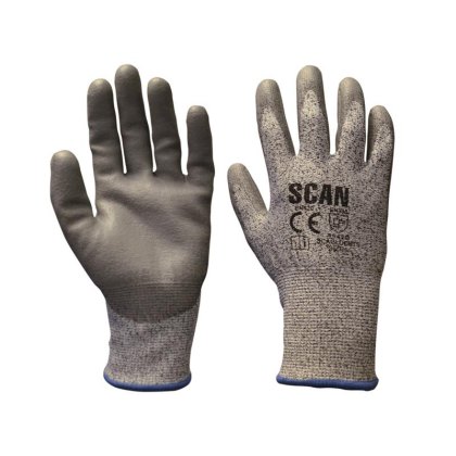 Scan - Grey PU Coated Cut 5 Gloves Scan - Grey PU Coated Cut 5 Gloves