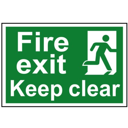 Scan - Fire Exit Keep Clear - PVC Sign 300 x 200mm Scan - Fire Exit Keep Clear - PVC Sign 300 x 200mm
