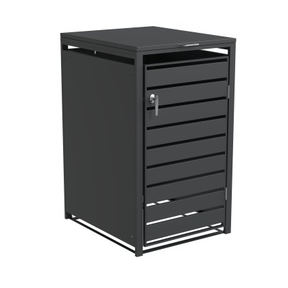 Ecoscape - Single Bin Storage With Lid - Charcoal Ecoscape - Single Bin Storage With Lid - Charcoal