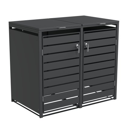 Ecoscape - Double Bin Storage With Lid - Charcoal Ecoscape - Double Bin Storage With Lid - Charcoal
