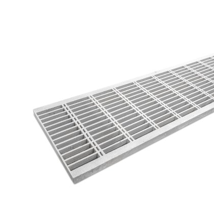 38mm Open Mesh GRP Stair Tread Grating 3660mm - Light Grey - RAL 7047 38mm Open Mesh GRP Stair Tread Grating 3660mm - Light Grey - RAL 7047