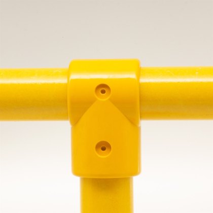90 Degree Short Tee to suit 50mm GRP Handrail - Yellow 90 Degree Short Tee to suit 50mm GRP Handrail - Yellow