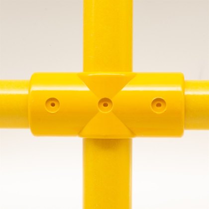 Cross Joint to suit 50mm GRP Handrail - Yellow Cross Joint to suit 50mm GRP Handrail - Yellow