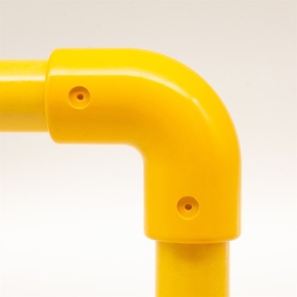 90 Degree Elbow Joint to suit 50mm GRP Handrail - Yellow 90 Degree Elbow Joint to suit 50mm GRP Handrail - Yellow