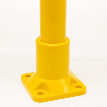 Base Plate with 4 Fixing Holes to suit 50mm GRP Handrail - Yellow Base Plate with 4 Fixing Holes to suit 50mm GRP Handrail - Yellow