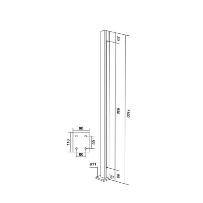 EazySlide Pre-Assembled Glass Balustrade End Post to suit 11.5mm Glass EazySlide Pre-Assembled Glass Balustrade End Post to suit 11.5mm Glass