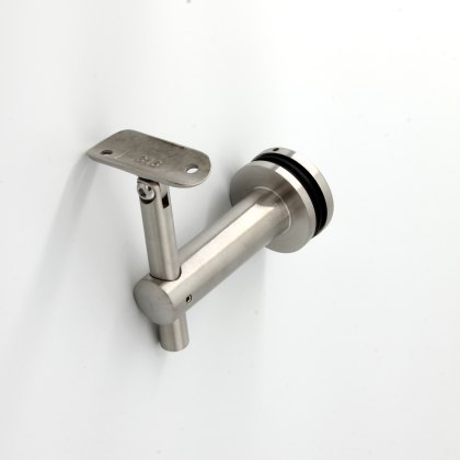 Articulated Offset Glass Handrail Bracket with Adjustable Saddle Articulated Offset Glass Handrail Bracket with Adjustable Saddle