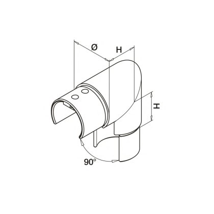 EazySlot 90 Degree Vertical Slotted Handrail Connector EazySlot 90 Degree Vertical Slotted Handrail Connector