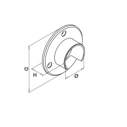 EazySlot Slotted Handrail Wall Flange EazySlot Slotted Handrail Wall Flange