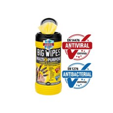 Big Wipes - Multi-Purpose Pro+ Antiviral Wipes (Tub 80) Big Wipes - Multi-Purpose Pro+ Antiviral Wipes (Tub 80)