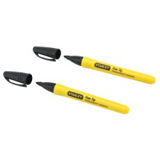 STANLEY - Fine Tip Permanent Marker Black (Pack 2) STANLEY - Fine Tip Permanent Marker Black (Pack 2)