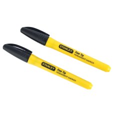 STANLEY - Fine Tip Permanent Marker Black (Pack 2) STANLEY - Fine Tip Permanent Marker Black (Pack 2)