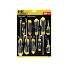 STANLEY - Cushion Grip Screwdriver Set, 10 Piece STANLEY - Cushion Grip Screwdriver Set, 10 Piece