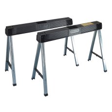 STANLEY - Folding Metal Leg Sawhorses (Twin Pack) STANLEY - Folding Metal Leg Sawhorses (Twin Pack)