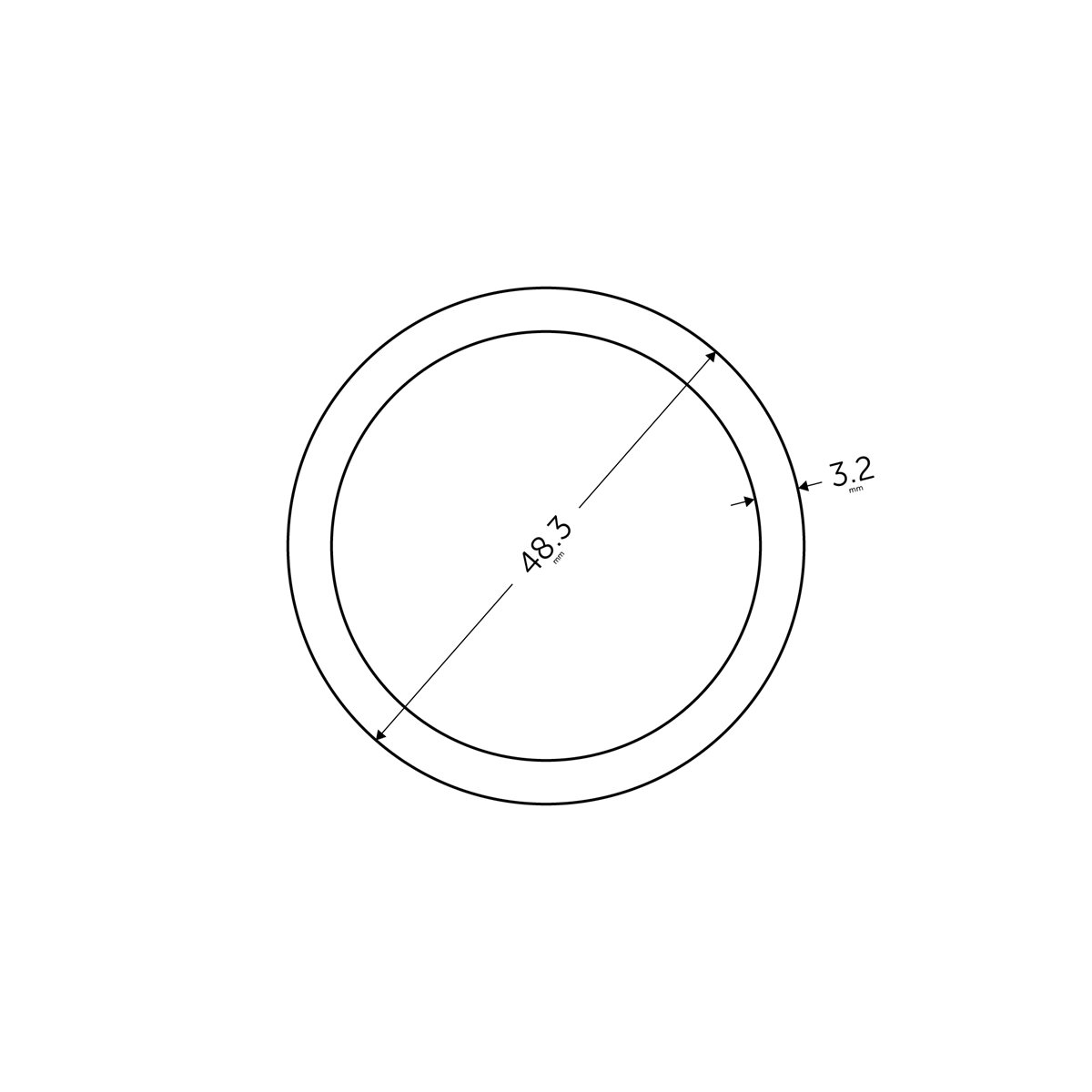 48 3 X 3mm Circular Hollow Section BSEN10219 S235JR BM Steel