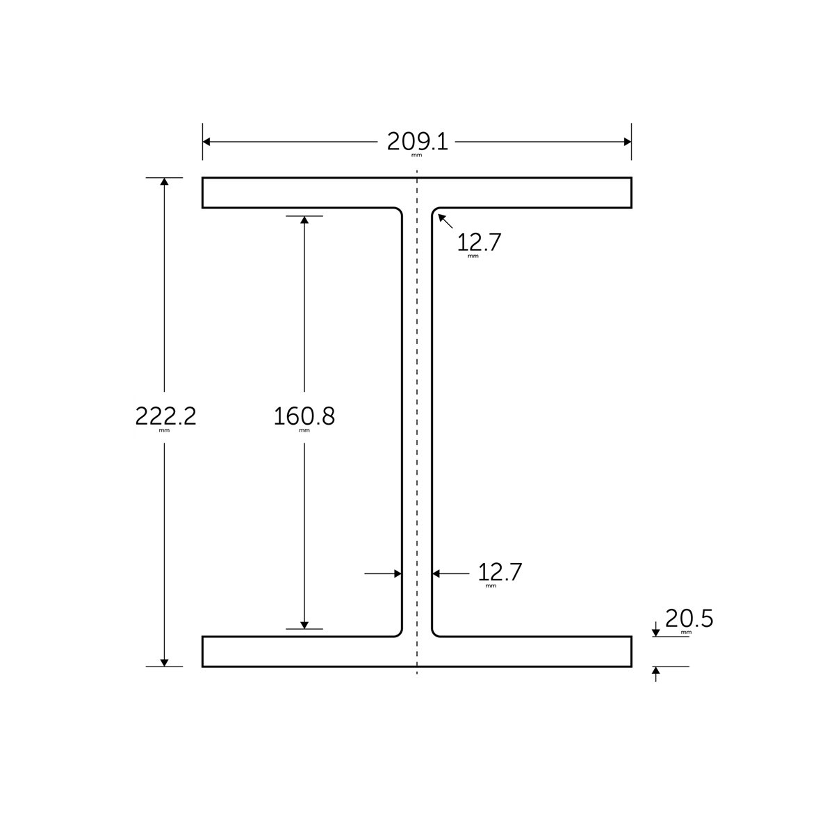 203 x 203 x 86KG Universal Column - BSEN10025-2 S355J0 | BM Steel