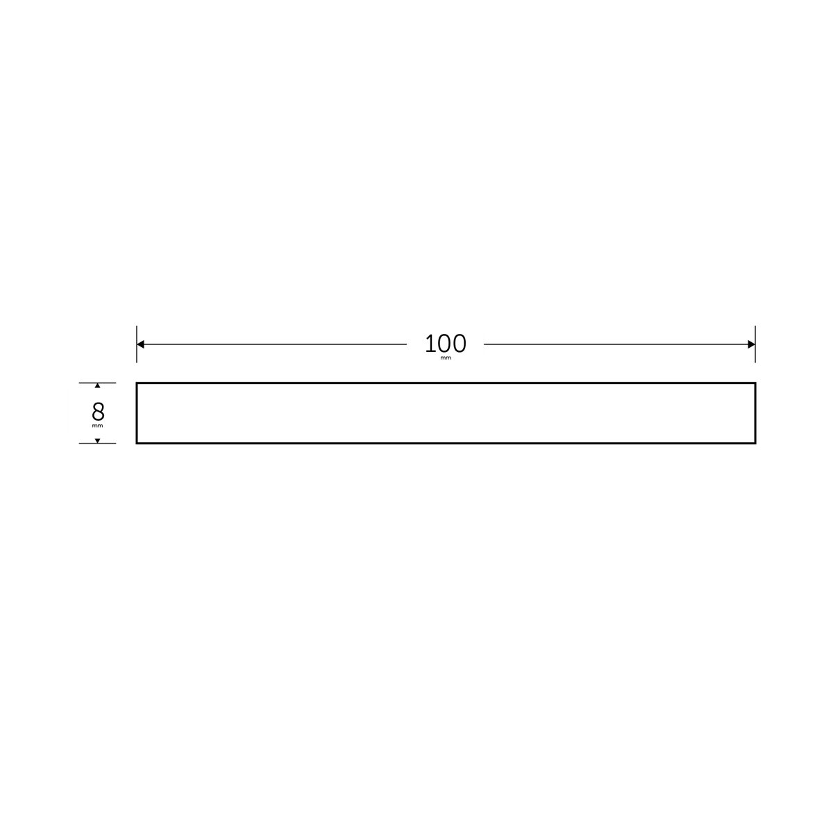 100 x 8mm Black Flats Light - BSEN10025-2 S275JR | BM Steel