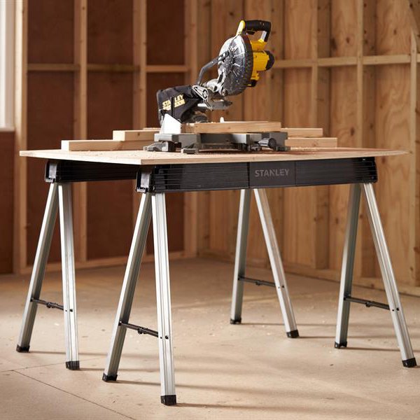 STANLEY - Folding Metal Leg Sawhorses (Twin Pack) | BM Steel