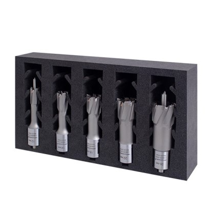 HMT CarbideMax 40 TCT Cutter Set 12,14,18,22,26mm + 2 pilots HMT CarbideMax 40 TCT Cutter Set 12,14,18,22,26mm + 2 pilots