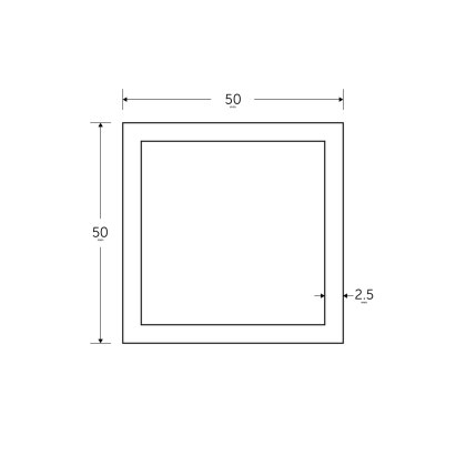 50 x 50 x 2.5mm - 7.5m Square Hollow Section - BSEN10219 S235JR 50 x 50 x 2.5mm - 7.5m Square Hollow Section - BSEN10219 S235JR