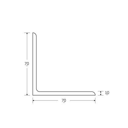 70 x 70 x 10mm Mild Steel Angles - BSEN10025-2 S275JR