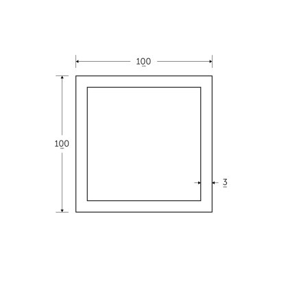 100 x 100 x 3mm - 7.5m Square Hollow Section - BSEN10219 S235JR 100 x 100 x 3mm - 7.5m Square Hollow Section - BSEN10219 S235JR