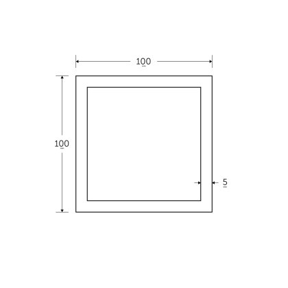 100 x 100 x 5mm - 7.5m Square Hollow Section - BSEN10219 100 x 100 x 5mm - 7.5m Square Hollow Section - BSEN10219
