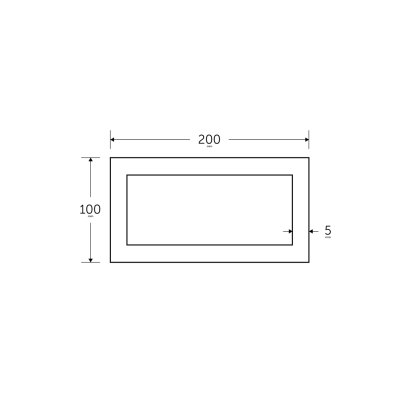 200 x 100 x 5mm Mild Steel Rectangular Box Hollow Section - BSEN10219