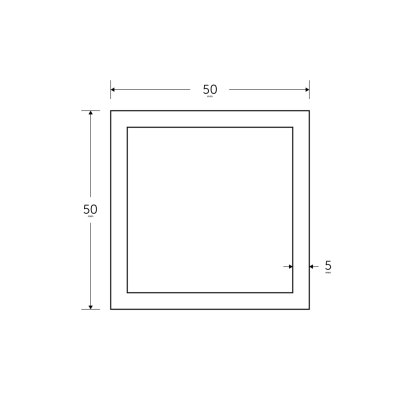 50 x 50 x 5mm - 7.5m Square Hollow Section - BSEN10219 50 x 50 x 5mm - 7.5m Square Hollow Section - BSEN10219