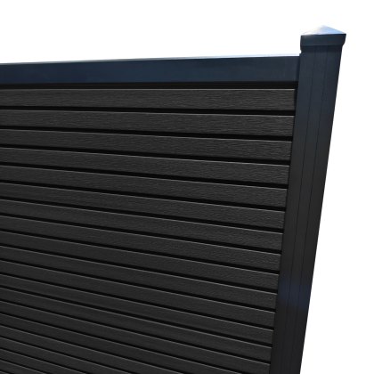 ScenicLiving Slatted Composite Fence Kit - Ebony ScenicLiving Slatted Composite Fence Kit - Ebony