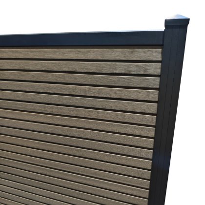 ScenicLiving Slatted Composite Fence Kit - Monterey Beige ScenicLiving Slatted Composite Fence Kit - Monterey Beige