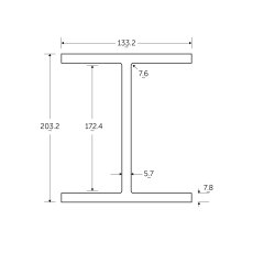 203 x 133 x 25KG Universal Beam Red Primer Painted - BSEN10025-2 S355J0