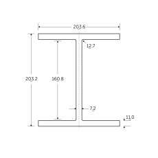 203 x 203 x 46KG Universal Column Red Primer Painted - BSEN10025-2 S355J0