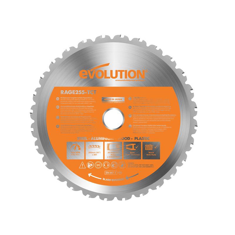 Evolution - Multi-Material Mitre Saw Blade 255 x 25.4mm x 28T