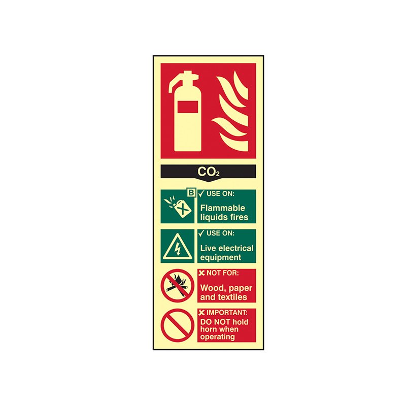 Scan - Fire Extinguisher Composite CO2 - Photoluminescent 75 x 200mm