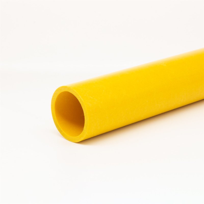 6m GRP Handrail Tube Middle Rail - 38mm Diameter - Yellow