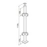BM Architectural Pre-Assembled Glass Balustrade Square Corner Post with Fixed Saddle